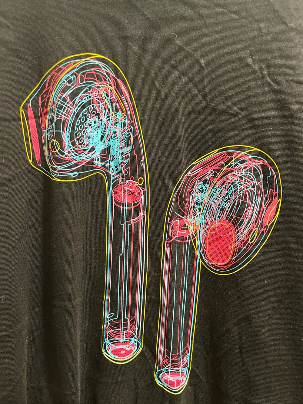 Apple Graphic Men’s T‑Shirt with Neon AirPod